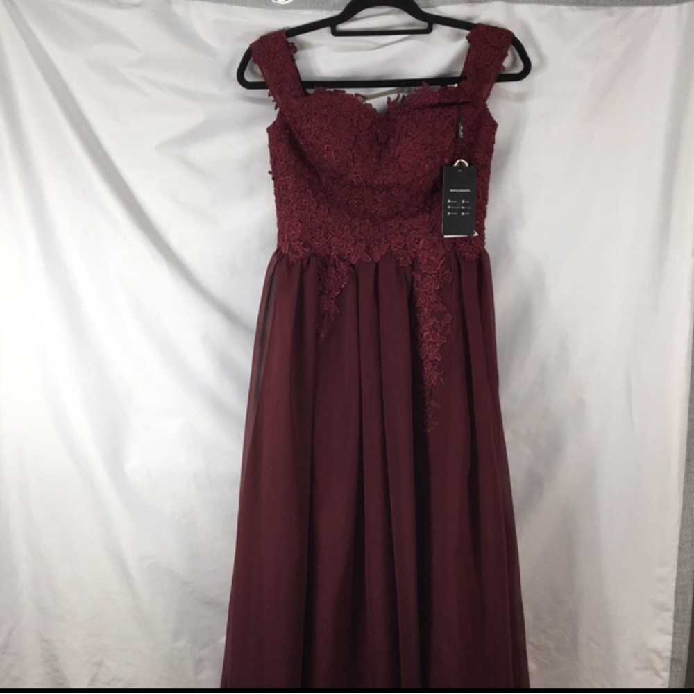Miaoduo Maroon Floor Length Sleeveless Prom Gown Size 6-8 NEW With Tags